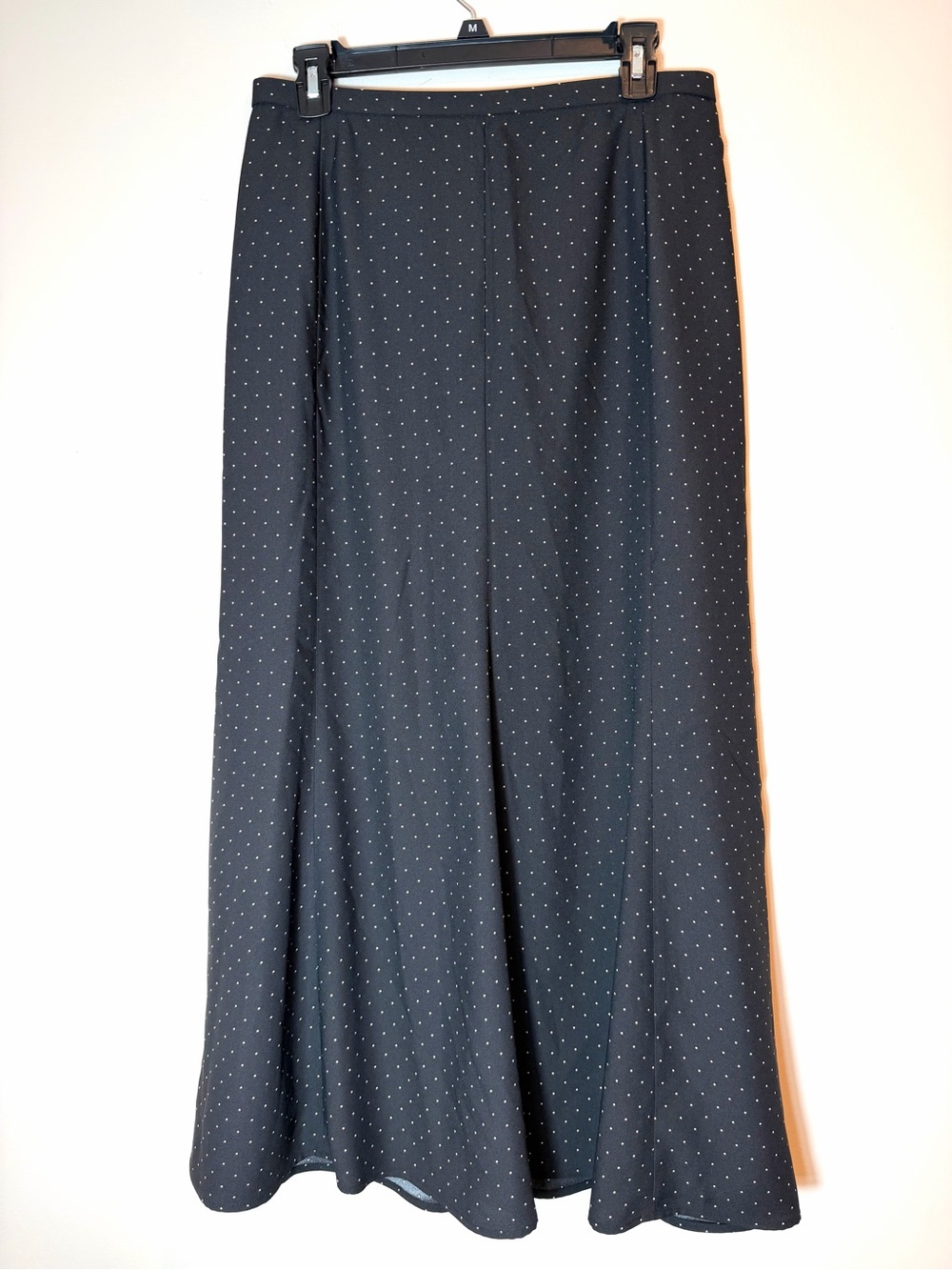 Uniqlo Polka Dot A-Line Midi Skirt Black Size L NWT